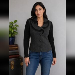 ALFANI Marino Wool Scalloped collar Size 2 Petite